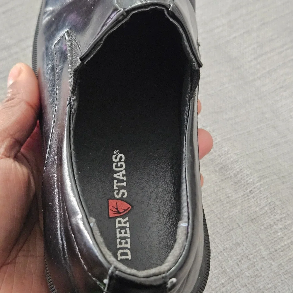 DEER STAGS WINGS JR BOYS 3M SLIP ON DRESS‎ SHOE BLACK Casual Wedding Formal